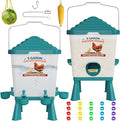 Chicken Feeder and Waterer Set, 5 Gallon Automatic Chicken Waterer with Cups, 40LB Large Chickens Feeders No Waste, Chicken Coop Accessories, Poultry Feeder & Chicken Watering System for Ducks, Quails