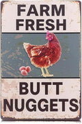 Metal Funny Chicken Coop Signs for Outside 8x12 in – Farm House Kitchen Decorations – Rustic Tin Farmhouse Wall Art and Vintage Chicken Decor for Kitchen, Porch, Barn, Backyard, Garden or Country Home