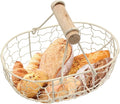 Egg Basket, Egg Collecting Basket, Iron+wood Wire Egg Basket, Chicken Egg Basket, Picnic Storage Basket with Farmhouse Design, Comfortable Handle, Can Hold 12 Eggs for Kitchen, Dining Room, Living Roo
