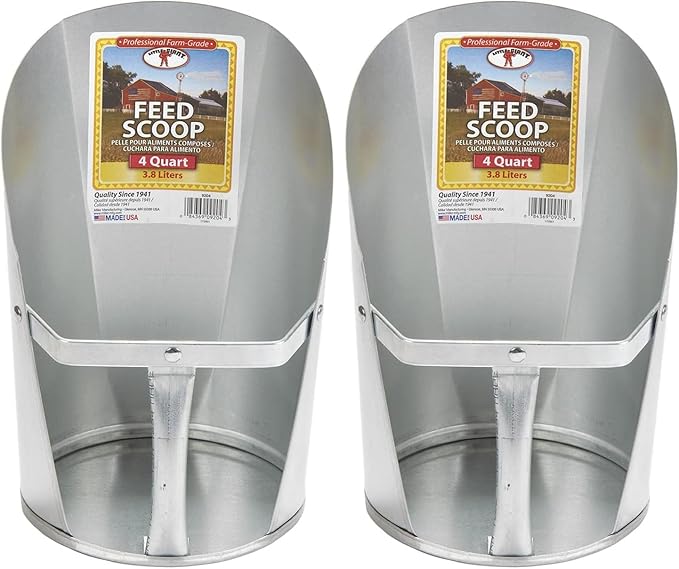 Little Giant 4-Quart Galvanized Feed Scoop (Pack of 2)