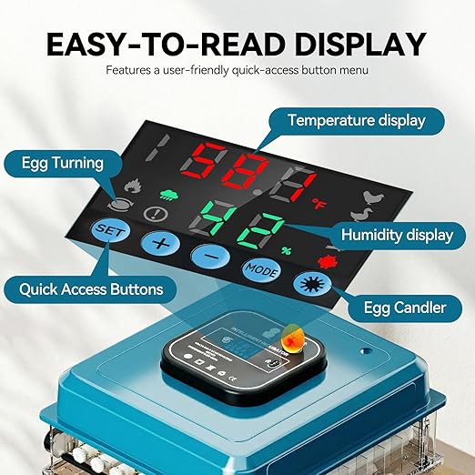 Incubators for Hatching Eggs, 136 Eggs Incubator Digital Poultry Hatcher with Auto Egg Turning, Temp & Humidity Display, 5 Modes, Day Counter & Egg Candler for Chicken/Duck/Goose/Quail