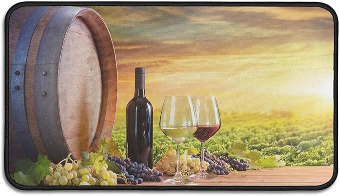 Roszwtit Farmhouse Kitchen Rugs and Mats, Farm Red Wine Door Mat, Seasonal Washable Non-Slip Floor Mats for Home Kitchen Decor 30x17 Inch