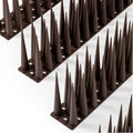 OFFO Bird Spikes Pigeon Outdoor Spikes for Cat Keep Birds Raccoon Woodpecker Away Covers 20 Feet(6.1m), Brown