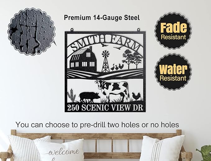 Personalized Farm Sign, Custom Outdoor Ranch Decor, Personalized Metal Family Name Signs, Indoor Outdoor Metal Farmhouse Farm Sign, Farmhouse Decor, Farmer Presents
