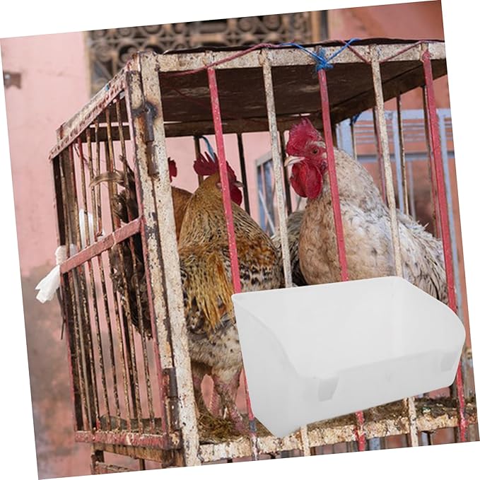 YARNOW 2pcs Hanging Chicken Feeder and Waterer Plastic Chick Feeder Deep Design for Poultry Farms Prevents Leakage and to Clean and Refill