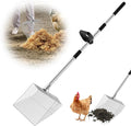 15-inch Large Chicken Poop Scooper with Ergonomic Grip, 4 in 1 Adjustable Chicken Coop Pooper Shovel (24 to 70"), Sifting Litter Shovel for Chicken Coop/Goat Stall/Stable Cleaning