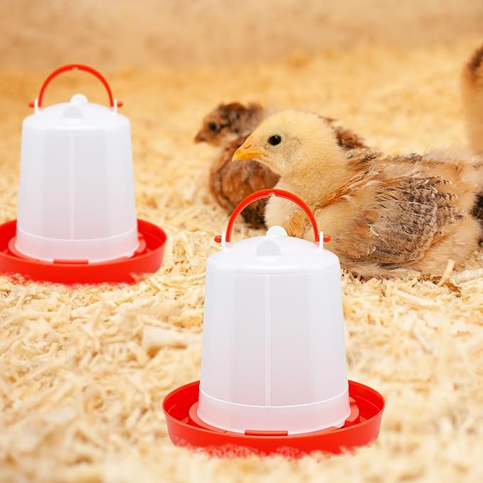 12 Pack Small Chicken Feeder and 1.5L Baby Chicken Waterer Set Bulk Chick Feeder Chick Drinker for Poultry Ducks Goose Quail Pigeons(Watering)
