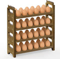 Tuenort Wooden Egg Holder for Countertop, 4 Tier Egg Rack for 48 Eggs, Kitchen Counter Wood Egg Organizer Tray Racks, Fits Quail, Duck, Turkey, Chicken Eggs