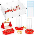 Chicken Brooder Box for Chicks, Brooder Box with Feeder and Waterer, Chick Starter Kit with Chick Perch for Small Poultry Ducks Quail