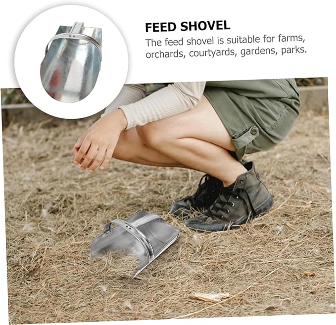 Poultry Farm Scoops Heavy Type Iron Big Feed Capacity Ergonomic Grip Rusts Coating Simplified Farm Scoops