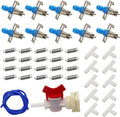 Automatic Rabbit Watering System Kit Include 10 Nipple Drinker Feeders,ID 5/16'' Hose,Barb Valve Fitting to G 1/2'' Thread Connector,Rodent Poultry Watering System Bucket Connector