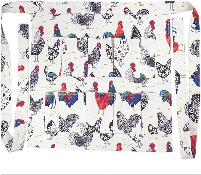 Egg Collecting Apron,Egg Apron for Collecting,12 Deep Pockets Chicken Aprons for Women,Collectings Basket for Chickens Keeper