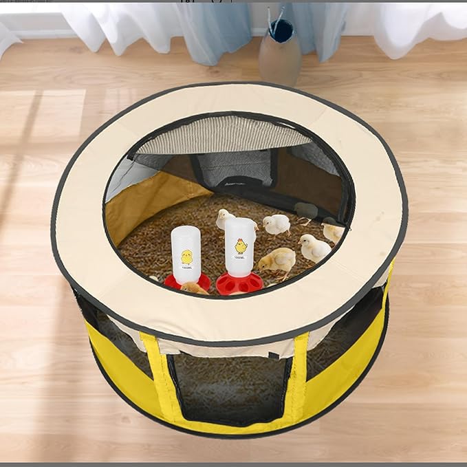Chicken Brooder Box for Chick Starter Kit - 2026 Upgrade XL (Extra Large) Double Door Chick Brooder Pen//Holds Up to 20 Baby Chicks, Ducklings, Quail(Yellow)