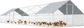 PawHut Large Chicken Coop Metal Chicken Run with Waterproof and Anti-UV Cover, Spire Shaped Walk in Fence Cage Hen House for Outdoor and Yard Farm Use, 1" Tube Diameter, 9.8' x 32.8' x 6.4'
