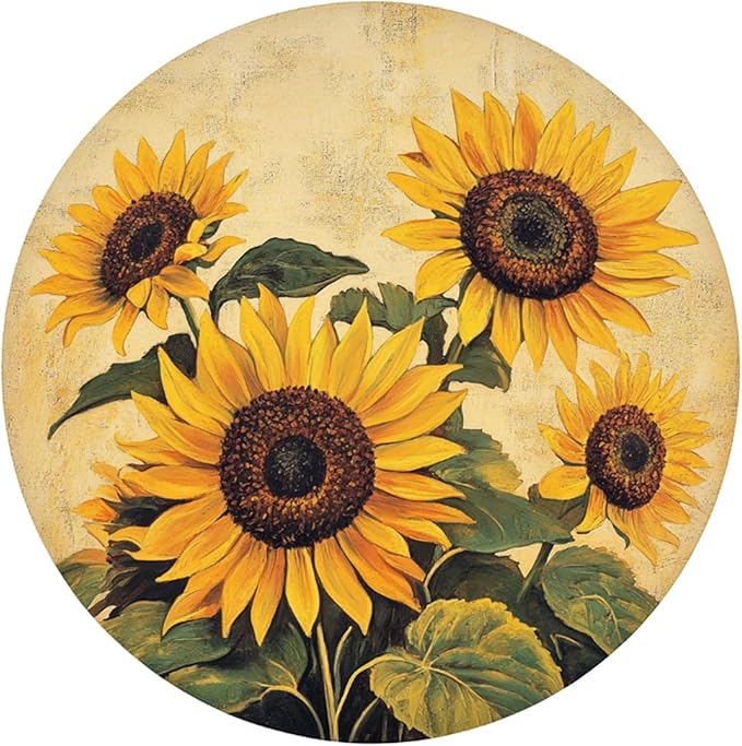 Tin Sign Funny Summer Sunflowers Metal Tin Sign for Home Farm House Rustic Garden Yard Vintage Outdoor Outside Porch Wreath Wall Funny Decor 8 Inch