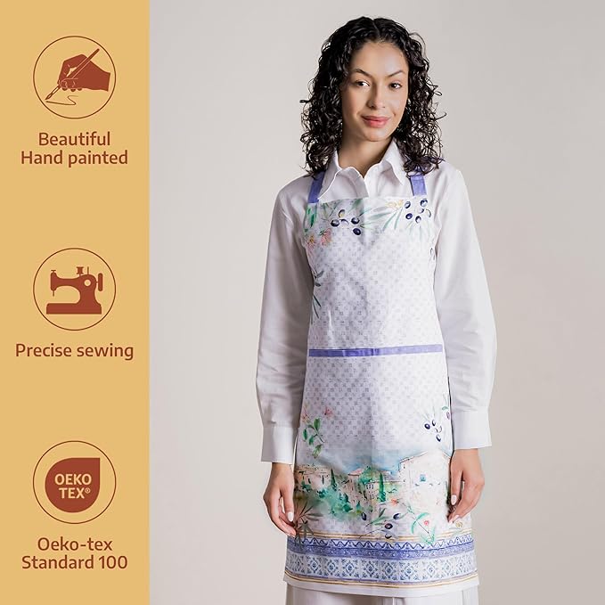 Maison d' Hermine 100% Cotton Apron for women with Pocket Kitchen Chef Apron for Men Cooking Easter Decorations