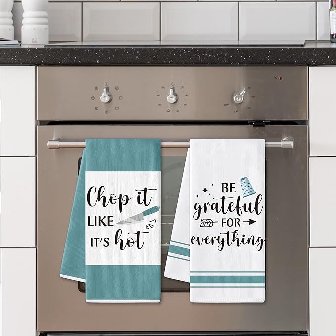 GROBRO7 Funny Kitchen Hand Towel - 6Pcs Fun Sayings Kitchen Farmhouse Vintage Decorative Soft Polyester Dish Towels for Home Bar Dining Room Restaurant Decor Housewarming Gift for Mom Women Hostess