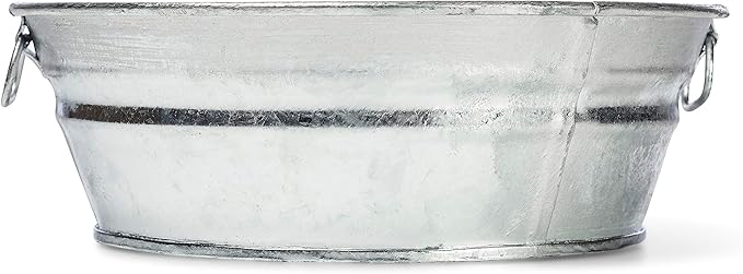 Behrens 102LFT 2 Qt. Hot Dipped Steel Low Flat Tub, Silver