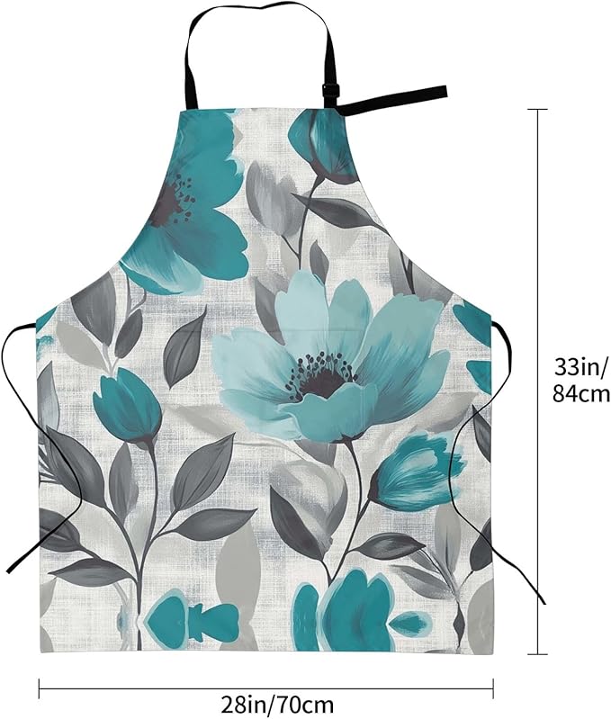 Kitchen Aprons for Men Women Waterproof Apron with 2 Pockets Whale Tail Apron Adjustable Bib Aprons