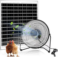 8" Solar Fan for Outdoor Greenhouse, Chicken Coop, Pet House, Shed Air Circulation Cooling, 20W Solar Powered with 16.4 FT Long Cord, 2010 RPM High Velocity