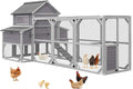 Extra Large Wooden Chicken Coop with Run, 6 Nesting Boxes & 6 Perches – Spacious Housing for 8-10 Chickens (134.5''L*59''W*62.4''H)