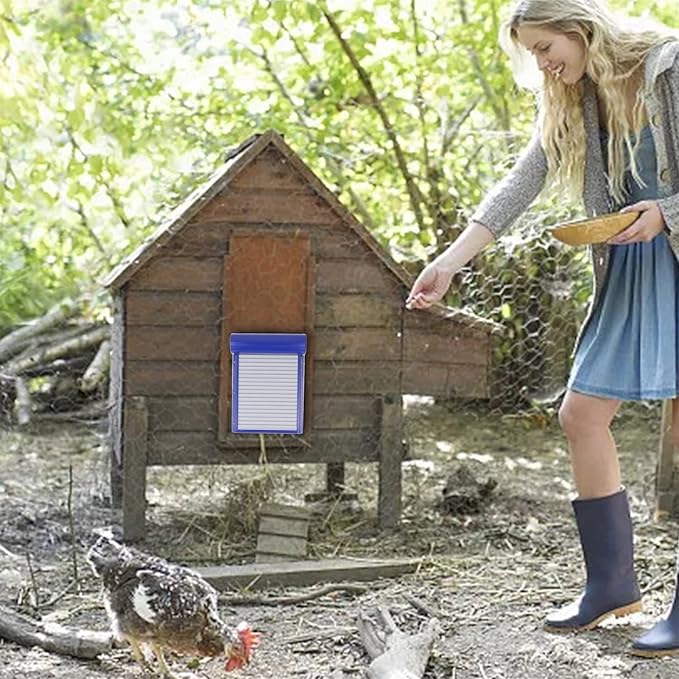 Automatic Chicken Coop Doors, Battery Powered Timer Chicken Door Openers, Auto Poultry Coop Door Systems - Electric Operated Chicken Coop Door Opener with Adjustablle Timer(US Plug)