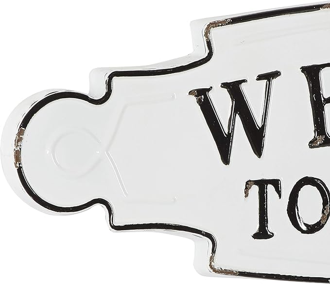 Deco 79 59494 Wall Sign, Black, White