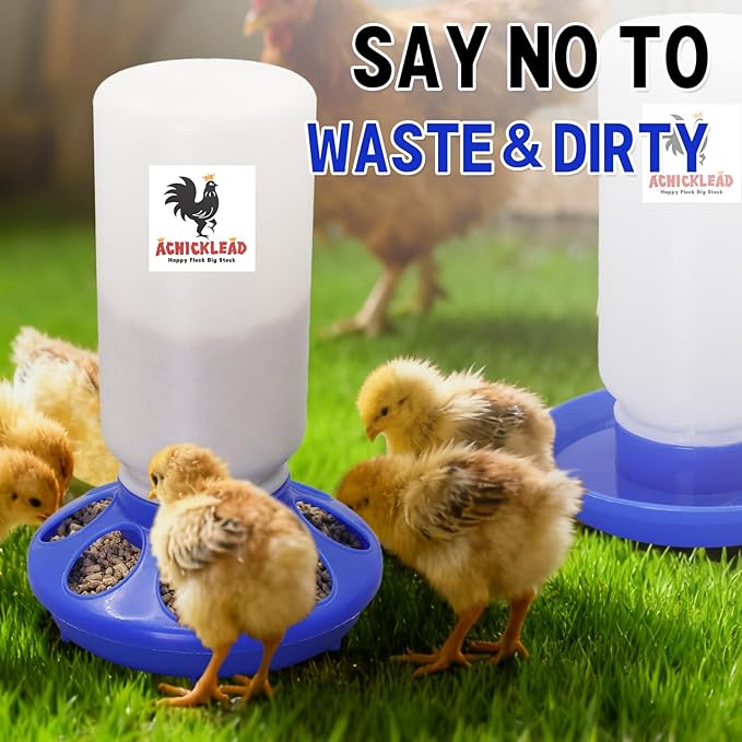 Chick Feeder and Waterer Set – Automatic 1kg Chicken Feeder and 1L Waterer for Baby Chicks, Ducks, and Quail – Brooder Starter Kit & Chicken Coop Supplies and Accessories