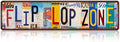 Vintage Flip Flop Zone Metal Tin Signs Street Signs Home Wall Decor 16 x 4 Inches