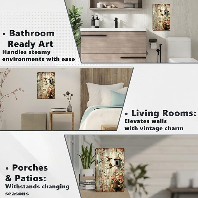 Vintage Garden Tin Sign Do What Makes You Happy Retro Hummingbird Metal Poster Rustic Nostalgic Metal Sign Wall Decor For Home Garden Plaque Yard Living Room Bedroom Cafe Bar 12 * 8 In