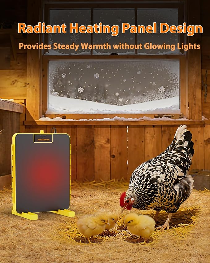 Brooder Plate for Chicks,Chicken Brooder Heater with Temperature Sensor – Radiant Heating Panel for Chicken Coops Poultry (Yellow)