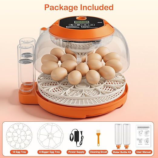 18 Egg Incubators for Hatching Eggs, Egg Incubator with Automatic Egg Turning and Humidity Control, Incubators for Hatching Chicken Ducks Quail Goose Pigeon