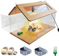 Large Intelligent Newborns Chick Brooder Box Quail Cage Egg Incubator Tortoise Habitat 40-50 Chick Starter Kit,5-in-1 with Adjustable Temperature Control,Feeder,Waterer,Heat Lamp