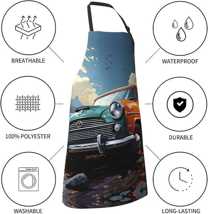 Tyrannosaurus rex Heavy Duty Waterproof Apron with Pockets for AdultsResistant Grilling, Gardening, Painting