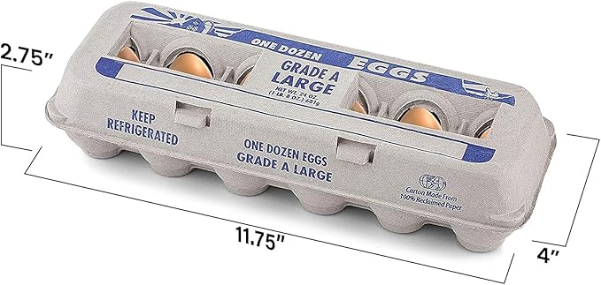 MT Products Printed Empty Egg Cartons Holds 12 Eggs - Cardboard Crate for Eggs (Pack of 15) - Made in USA