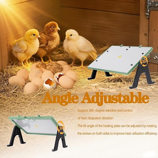 Brooder-Chick Brooder, Chicken Coop Heater 35W 12''x12'' with Adjustable Temperature, Safe Heating Plate for Baby Chicks and Poultry Warmth (Green)