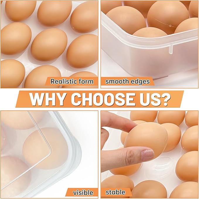 2 Pack Deviled Egg Trays,Stackable Plastic Egg Holder for 48 Eggs,Clear Egg Storage Containers for Fridge,Keep Fresh,Easter,Thanksgiving Day Party Kitchen Supplies