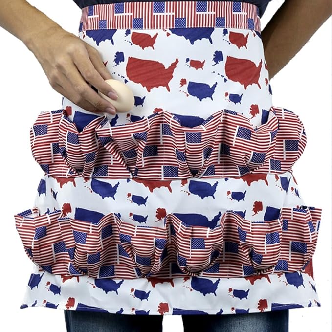 Egg Collecting Apron with 12 Deep Pockets,Farmhouse Kitchen Home Workwear for Collecting Chicken Duck Goose Eggs
