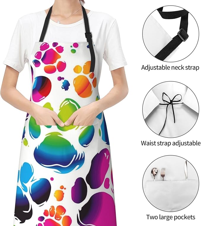 Waterproof Aprons for Women Men Adjustable Bib Cool Electric Guitar Apron Chef Cooking Aprons for Kitchen