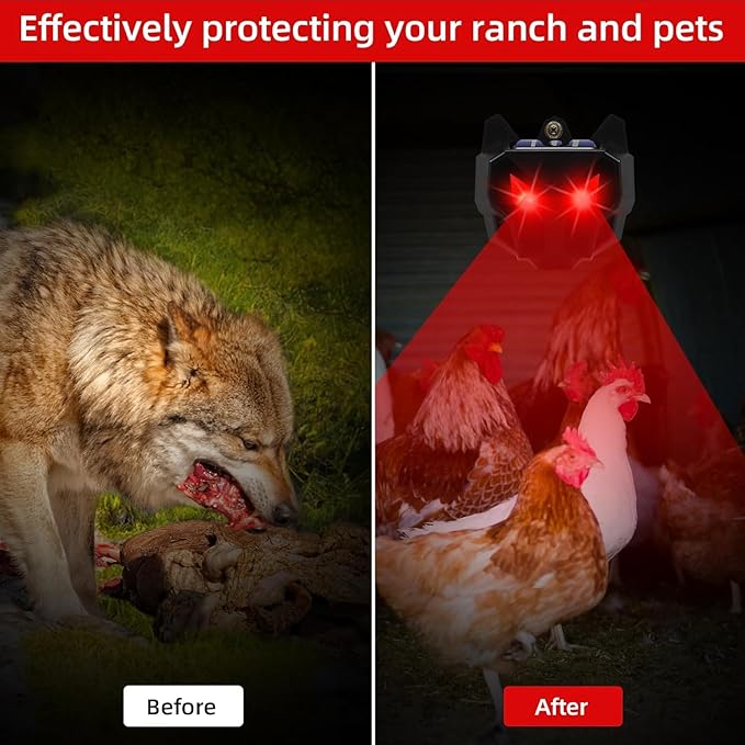 Solar Nocturnal Animal Repeller Outdoor 4 Pack, Predator Eyes Animal Deterrent Lights for Raccoon Coyote Skunk Deer Fox Control, Waterproof Repellent Device for Chicken Coop Yard Outdoor