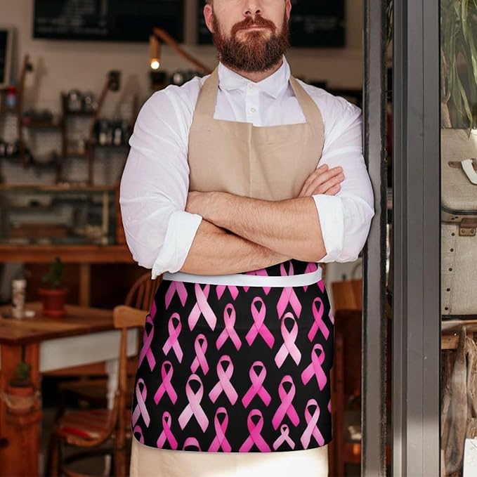 Unisex Apron for Cooking Server Waitress Half Waist Apron with 3 Pockets