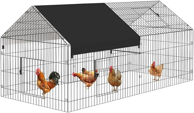 Chicken Coop Cover Cloth Canopy Reliable Weather Resistant Chicken Coop Cover Easy to Install for Patio, Black