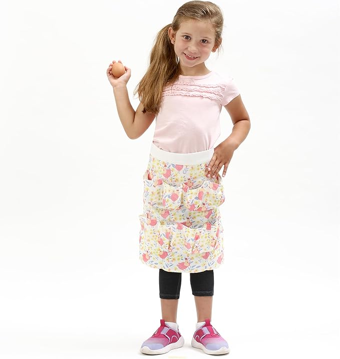 Plum Hill Kids Chicken Egg Collecting Apron with Pockets