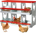 Chicken Nesting Box for Laying Eggs,Wall-Mountable Chicken Coop Nesting Boxes,6 Hole Roll Away Nesting Boxes,with Large Vented Holes,for Chickens,Ducks,Large Egg Laying Boxes (Red 6 Hole)