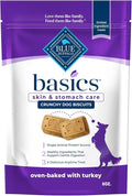 Blue Buffalo Basics Dog Biscuits, Skin & Stomach Care Crunchy Dog Treats, Turkey Recipe, 6-oz Bag