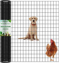 Amagabeli Black PVC Coated Welded Wire Fence 48inch x 50ft 2 Inch x 3 Inch 16 Gauge Chicken Wire Mesh Roll Metal Garden Border Fencing for Yard Vegetable Plant Protection Poultry Netting Cage