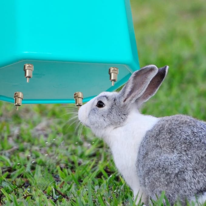 8Pcs Automatic Rabbit Nipple Waterer Chicken Water Nipples Metal Chick Waterer Quail Watering System Animal Supplies Pet Supplies (Stainless Steel, 8pcs)