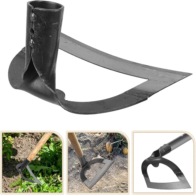 DOITOOL Heavy Duty Hollow Garden Hoe Tool 8.38In Handheld Weeding Rake for Backyard Farming Soil Loosening Tilling and Planting