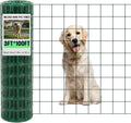 Gisafai Galvanized Welded Wire Fence 3 ft x 100 ft for Dog Chicken Hog Deer Goat Cattle 16GA Garden Border PVC Coated Fencing Roll Border Yard Vegetable Plant Animals Protection Poultry Netting(Green)