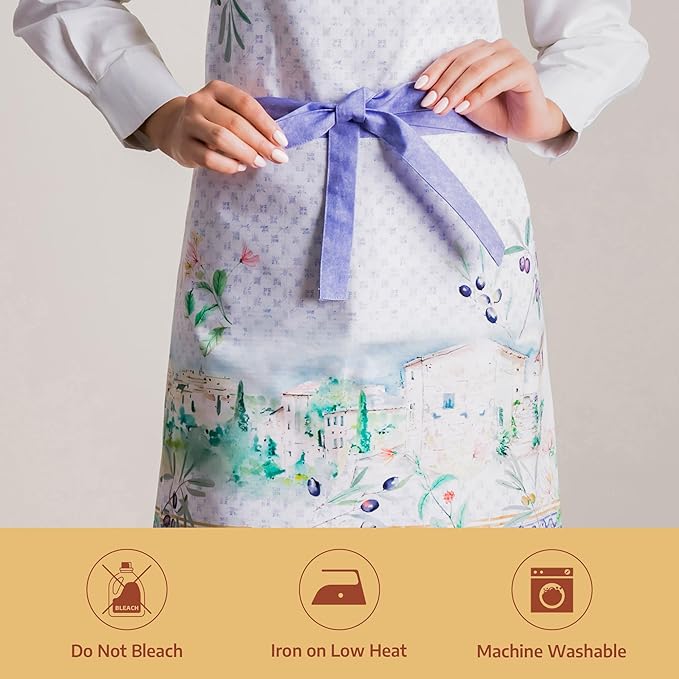 Maison d' Hermine 100% Cotton Apron for women with Pocket Kitchen Chef Apron for Men Cooking Easter Decorations